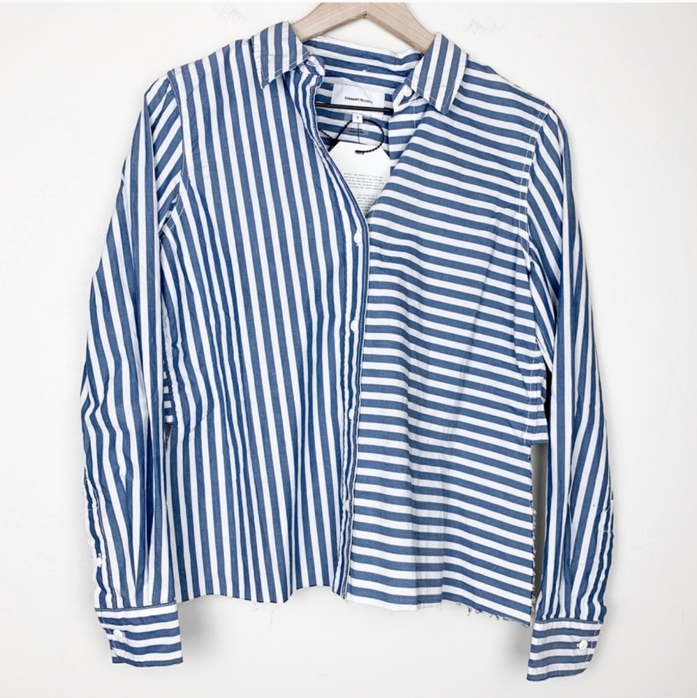 Current/Elliot Striped Des Shirt with Tie Back - Picture 3 of 8